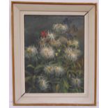 R.F Miller framed oil on panel titled Shasta Daises, signed bottom right, 59 x 44.5cm