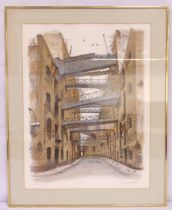 David Gentleman framed and glazed limited edition polychromatic print 131/195, signed bottom right