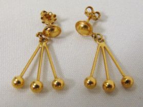 A pair of 18ct yellow gold earrings, approx total weight 4.4g