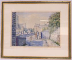 Gerald Ososki framed and glazed watercolour titled The Old Town, signed bottom right, 27.5 x 38cm