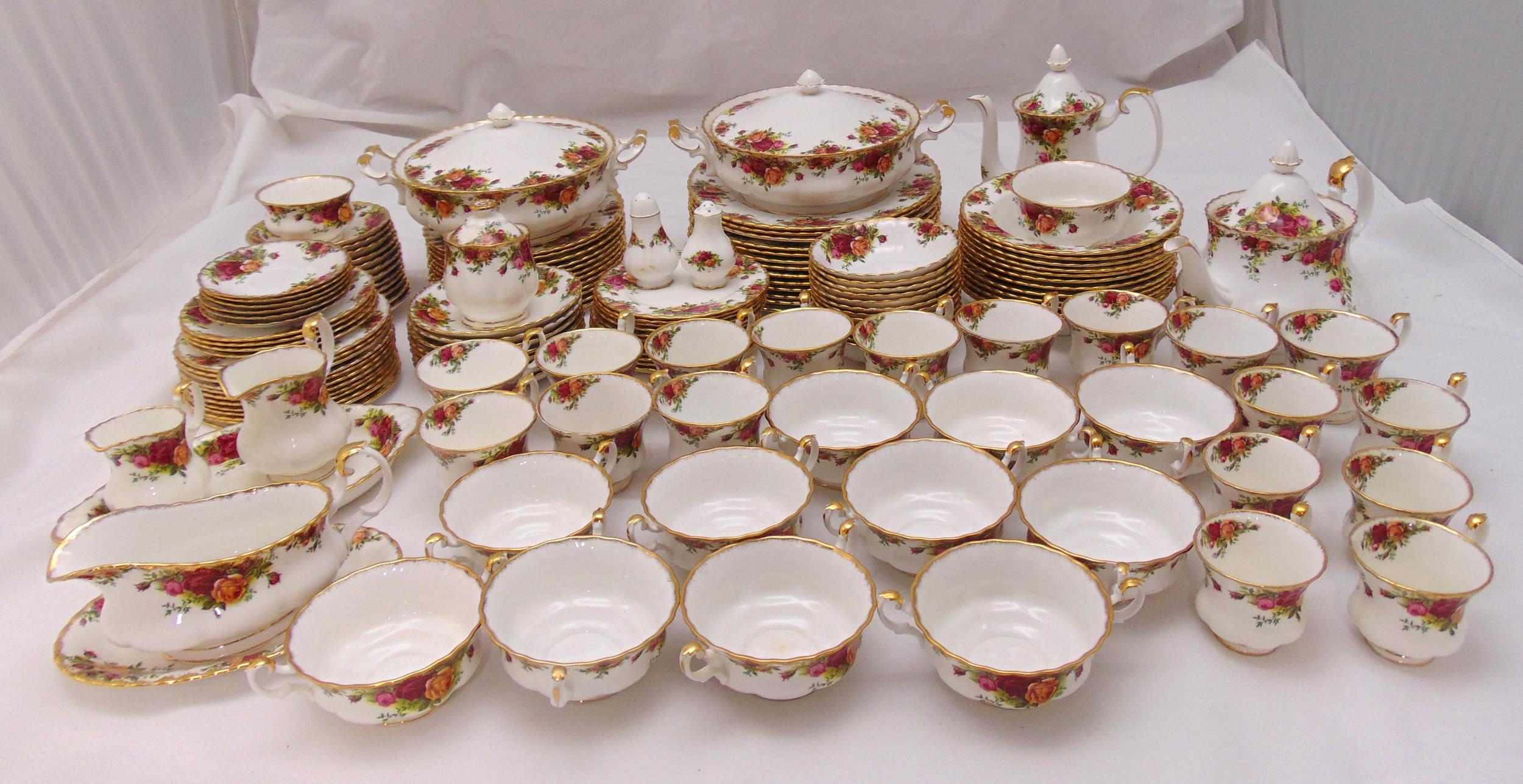 Royal Albert Old Country Roses dinner, tea and coffee service for twelve place settings to include