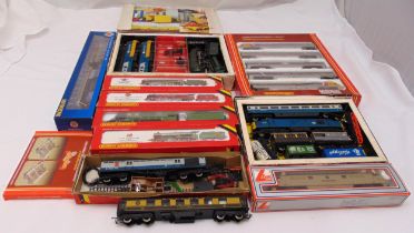 A quantity of OO gauge model railway to include engines, rolling stock and accessories Hornby,
