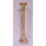 A marble torchere plant stand of customary form, 107.5cm (h)