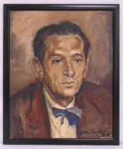 Franz Von Montfort framed oil on panel of a gentleman, signed and dated 1944 bottom right, 40.5 x