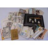 A quantity of postcards to include a Chinioserie style album and loose postcards