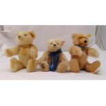 Three Steiff Bears to include Millennium Bear yellow tag 654701, 25 year Steiff Club Bear white