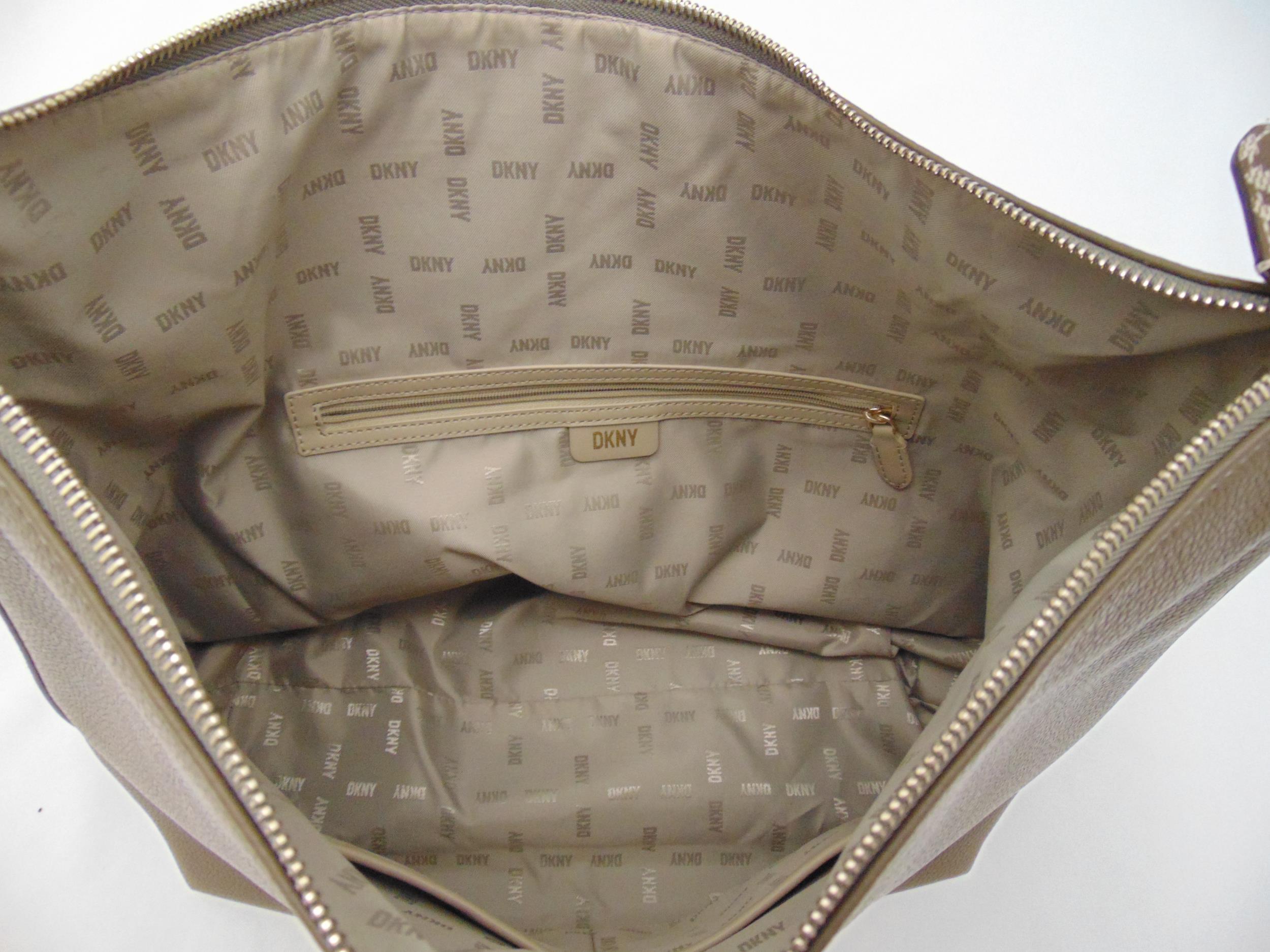 DKNY ladies taupe leather tote bag - Image 3 of 3