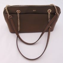 DKNY ladies taupe leather handbag with strap handle