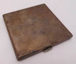 A hallmarked silver engine turned cigarette case, approx total weight 116g