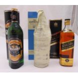 Three bottle of Scotch Whisky to include The Glenlivet Founders Reserve single malt 70cl,