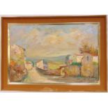 Ludwig Van Hoffman framed oil on canvas of an Italian landscape, signed bottom right 59 x 91cm