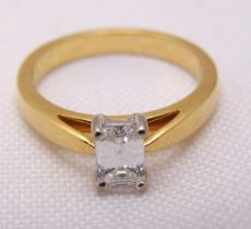 18ct yellow gold and diamond solitaire ring, approx total weight 3.5g