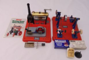 Mamod steam engine SP4 in original packaging and Mamod Workshop IOSI in original packaging