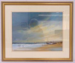 G. Spence framed and glazed oil on board titled Evening Kent Coast, signed bottom left, 36.5 x 46.