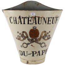 A large reproduction grape hod, inscribed Chateauneuf Du Pape, H57cm
