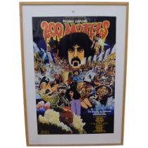 A framed Frank Zappa 200 Motels poster, 103cm x 72cm