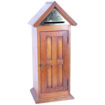 A hardwood porch design mailbox with brass mount, H56cm