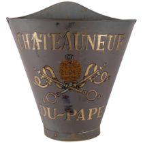 A large reproduction grape hod, inscribed Chateauneuf Du Pape, H57cm