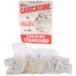 A large quantity of caricature studies by "Maroc" of The Evening Standard newspaper, with various