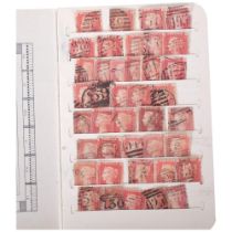 A small booklet of Queen Victoria 1D reds, blues etc.