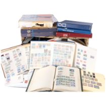 A collection of UK and world stamps, empty stamp albums etc.