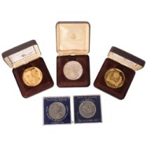 A group of coins to include: 2 x 22ct gold on silver limited edition silver Jubilee coins (4682+