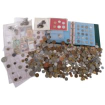 A large quantity of foreign coins and banknotes