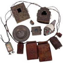 WITHDRAWN An interesting group of Tibetan ceremonial items, including a white metal conch shell,