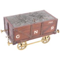 RAILWAY INTEREST - An early 20th century novelty oak desk smoker's compendium box, in the form of