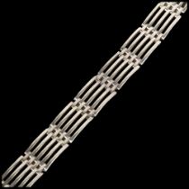 HENRY ANDERSEN-ROSKILDE - a Danish sterling silver gatelink bracelet, 18.5cm, 52.8g No damage or