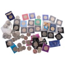 A collection of commemorative crowns, Royal commemoratives, Churchill etc