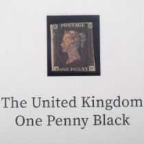 Harrington & Bryne - The United Kingdom 1 penny black, with certificate of authenticity. In