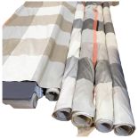 5 rolls of various silk material including Hampton bronze, savanna taupe.