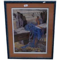 Michael Noel Stevenson - pastels - Lorna Doune Valley, Devon, framed. And Annie Soudin - coloured