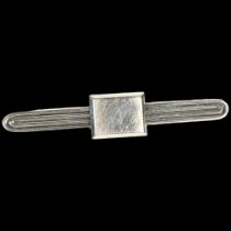 HANS HANSEN - a large Danish Art Deco sterling silver bar brooch, 83.2mm, 18.9g No damage or repair,