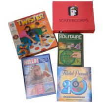 A quantity of Vintage board games, including a complete Mah-jongg set, a table-top croquet set,