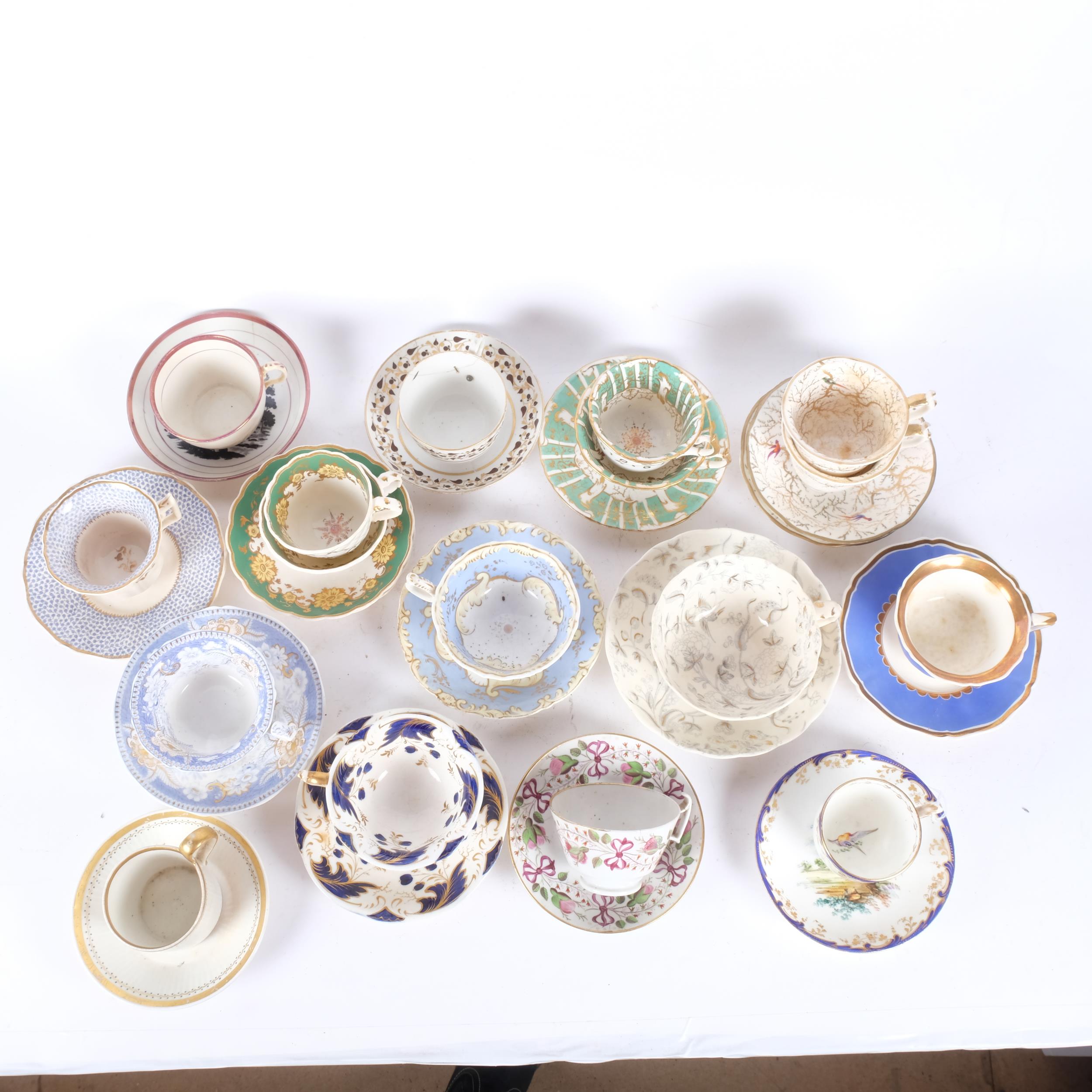 A quantity of early 19th century and later cabinet cups and saucers including Rockingham, Sunderland - Image 2 of 2