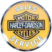 A reproduction enamel Harley-Davidson sign, 29cm