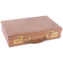 Victorian/Edwardian crocodile skin briefcase, with fitted interior, 36 x 23cm General abrasions
