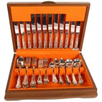 SLACK & BARLOW (SHEFFIELD LTD) - a canteen of plated King's pattern cutlery for 6 people (48