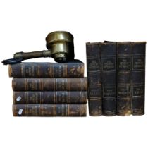 8 volumes half leather-bound "The Century Dictionary", published 1899, and an early brass