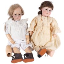 An Antique bisque and composite Simon & Halbig doll, doll is jointed and marked to the reverse of