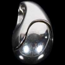 MINAS SPIRIDIS - a Greek sterling silver abstract kinetic egg pendant, signed with Omega Delta 86