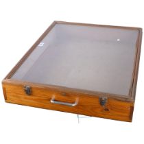 A large table-top glass panelled display case, 67cm x 53cm