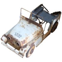 An early steel painted child's painted pedal operated Land Rover, in play-worn condition