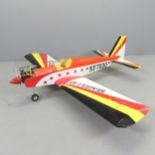 A remote controlled Seagull 40 trainer aeroplane. A/F. No control present. Wingspan 142cm, length