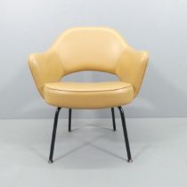 EERO SAARINEN - A Knoll Executive armchair in tan leather with impressed maker's signature to leg,