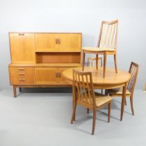 G-PLAN - A mid-century dining suite comprising a Sierra high sideboard, 160x145x46cm, and a Fresco