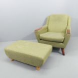 G-PLAN - the fifty five armchair, with matching footstool. Both in good condition, except for some