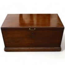 A George IV mahogany document box with sectioned interior and brass fittings, height 45cm, 90 x 47cm